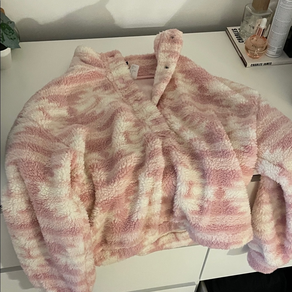 H&M Blush and Ivory Fleece Jacket